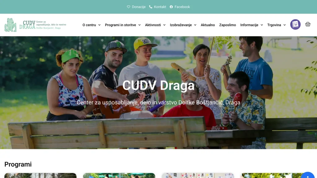 Center DB, domača stran